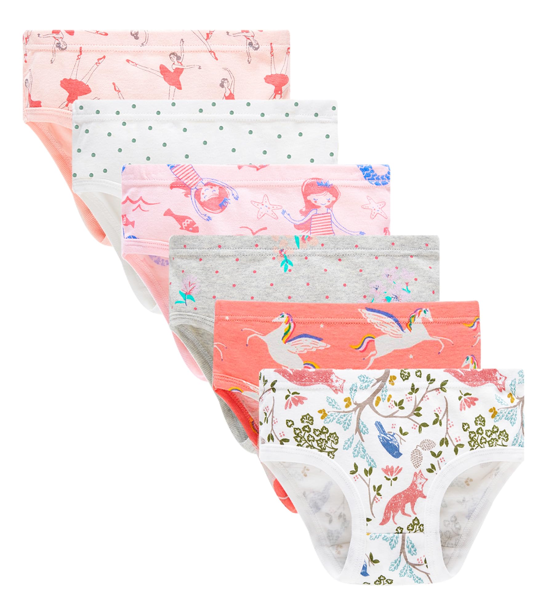Winging Day Bragas de algodón para niñas pequeñas, ropa interior suave, paquete múltiple