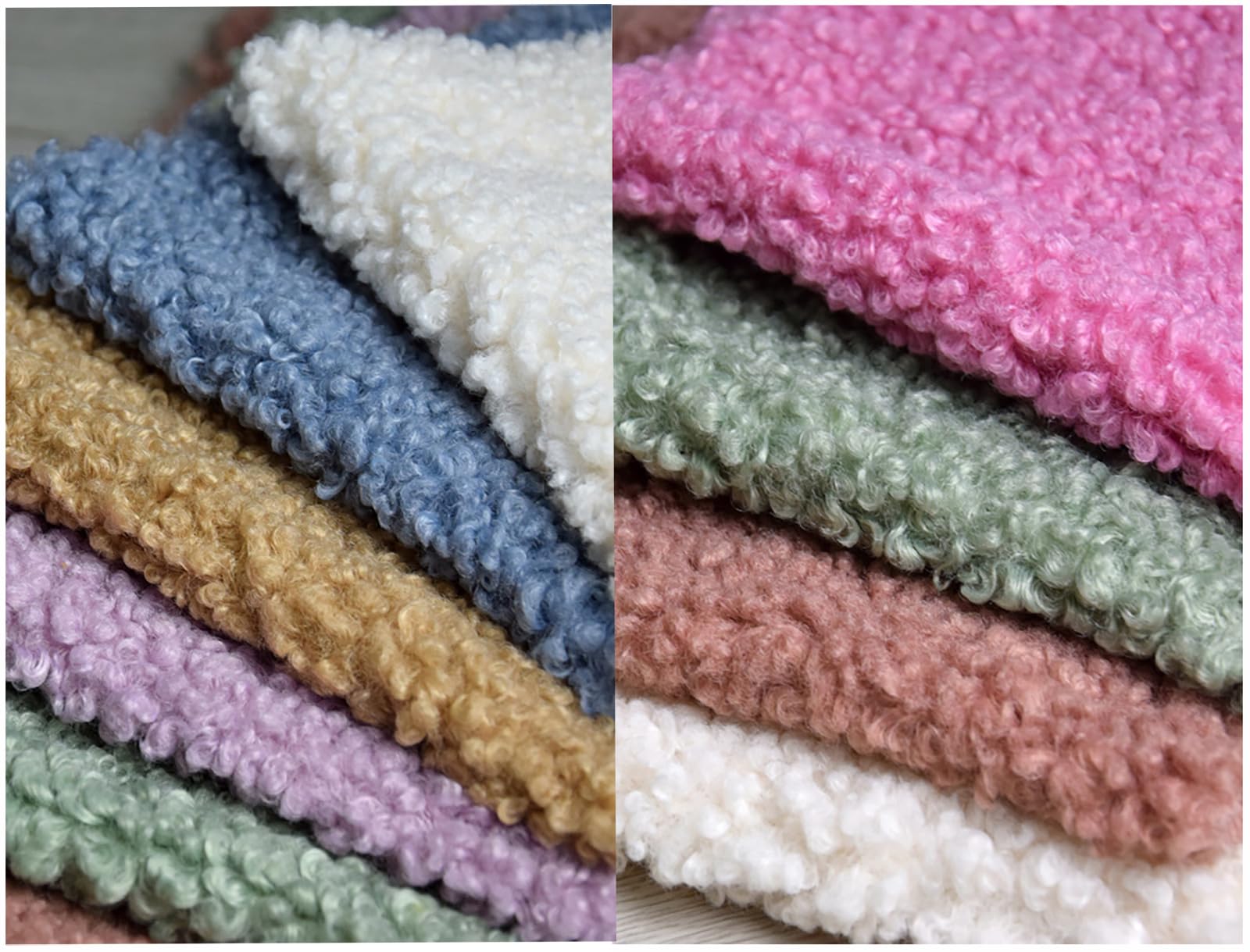 20 Colors Faux Fur Fleece Fabric for DIY Crafts, 160x50cm Shaggy Plush Sherpa Fabric Lambskin Thermal Lined Material for Decoration Rugs Backdrop Costumes(Color:Khaki)