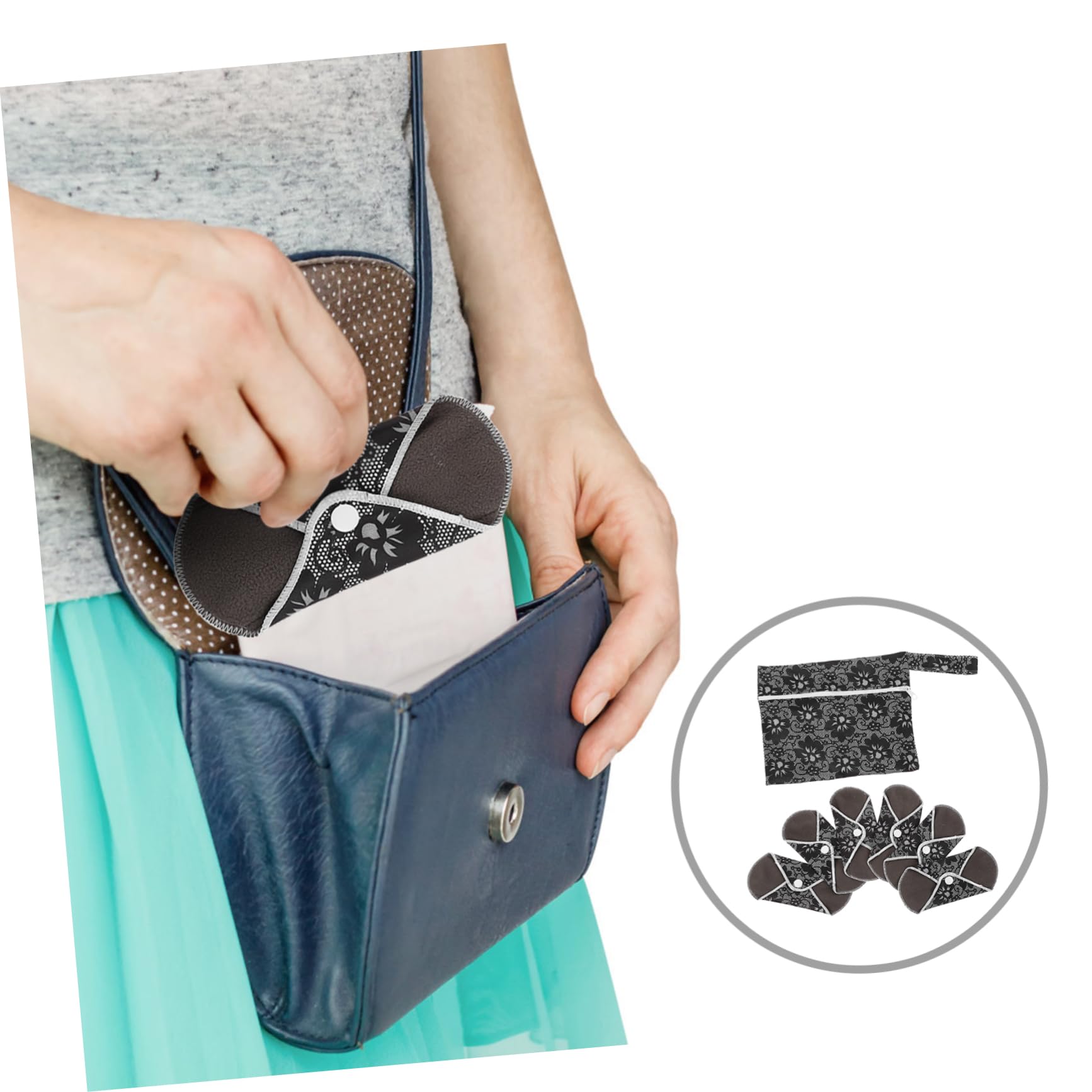 FRCOLOR Juego De 4 Compresas Reutilizables Estampadas Lavables Y Surtidas Para Mujer Protegeslips Menstruales Cómodos Y Resistentes A Fugas 6 Unidades X 4