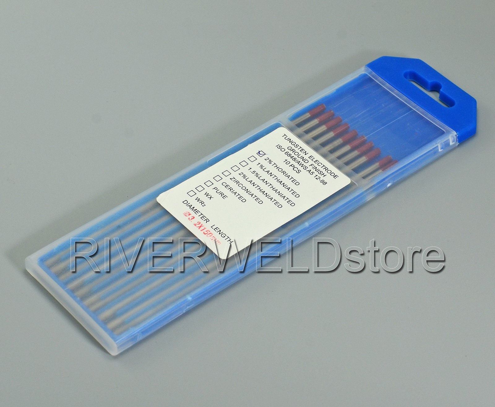 Elettrodi Tungsteno TIG WT20 &ndash; 2% Toriato, Rosso, Misure Assortite 1,0-3,2 Mm (10 Pezzi)