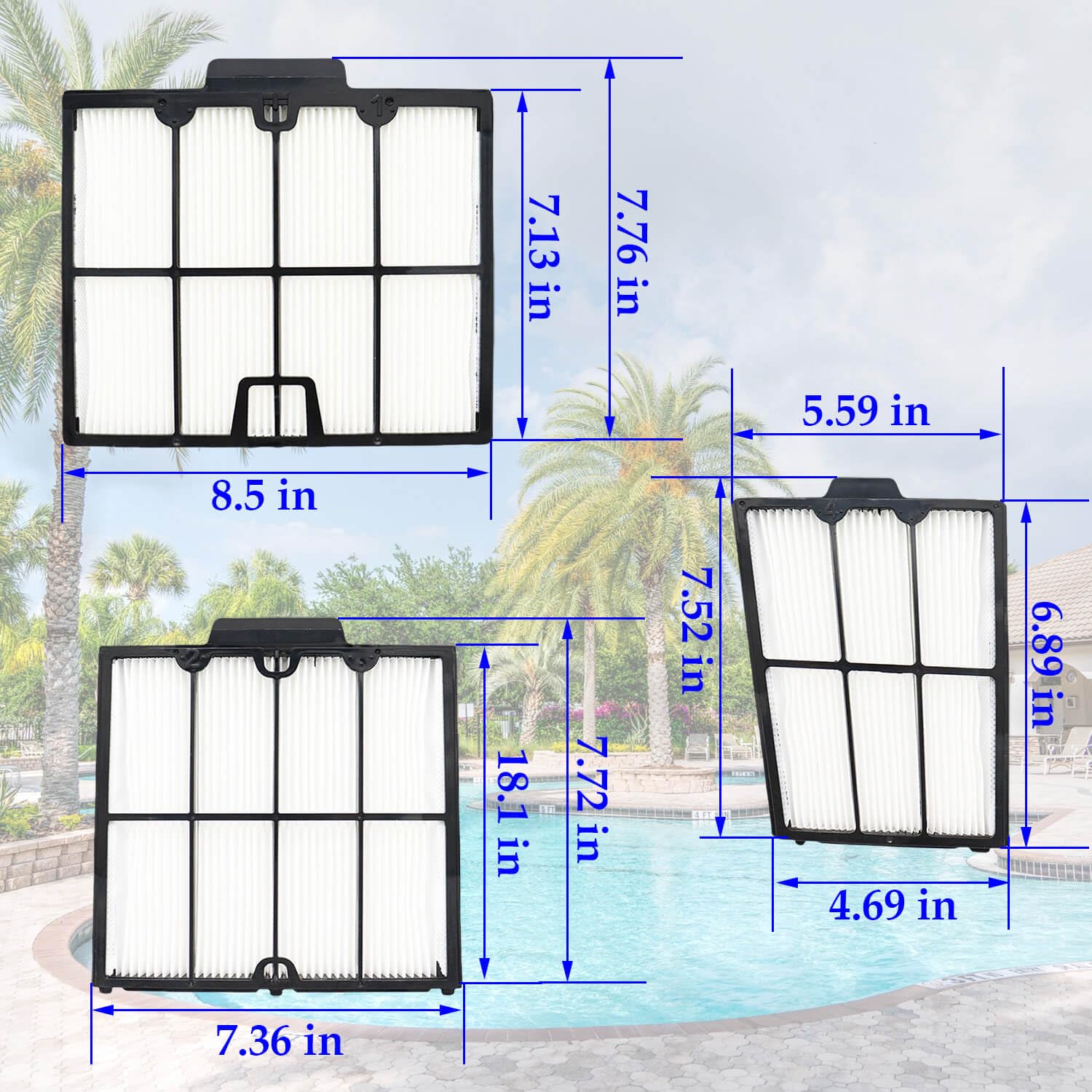 MNUHGYHD Panneaux Filtrants Ultra-Fins 9991467-R4 Compatibles