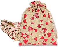 Vista 7 de TheDisplayGuys - Paquete de 12 bolsas de regalo de lona de yute reutilizables de 6 x 8 pulgadas con cordones (estrellas blancas, medianas)