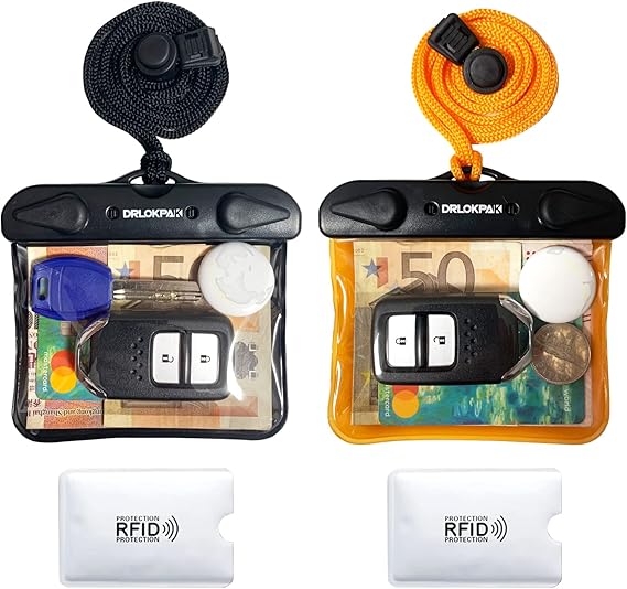 DRLOKPAK Submersible Waterproof Wallet 2Pack Dry Car Key FOB Case