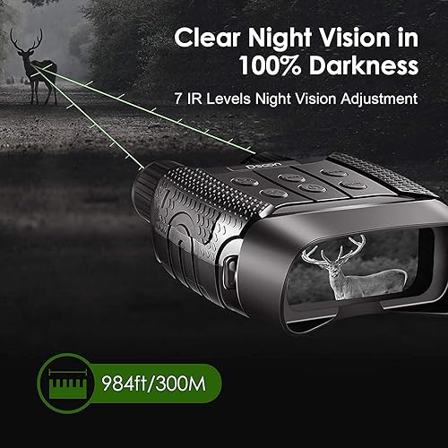 Miniatura 4 de Binoculares de visión nocturna para caza en 100 oscuridad gafas infrarrojas digitales militares para ver 984 pies  9843ft en la oscuridad con