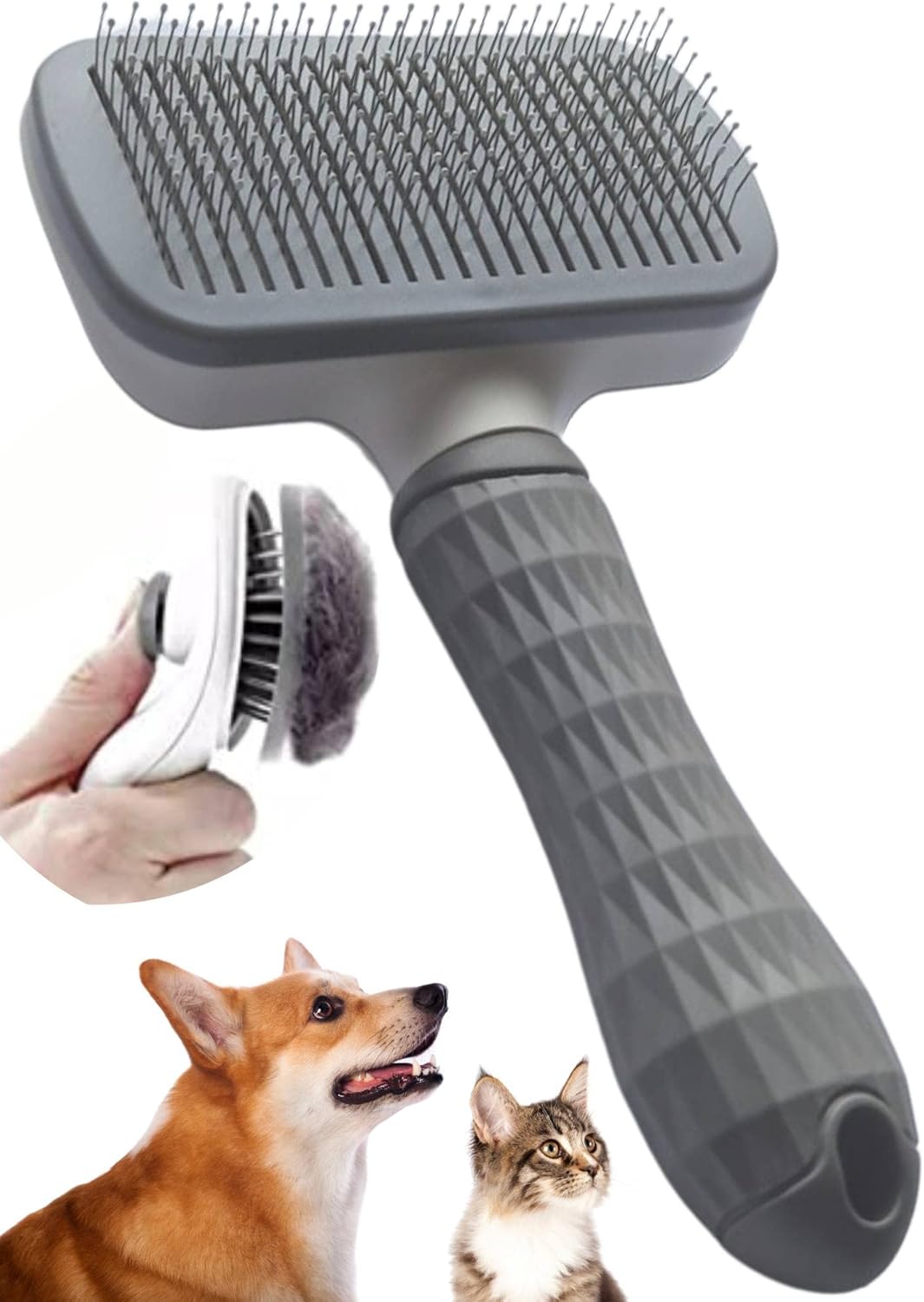Self Cleaning Slicker Brush for Dogs,Cats, Rabits etc, Laadi Cat Brush
