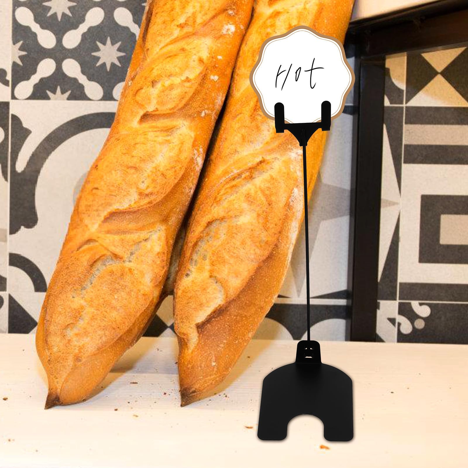 Zerodeko Porta Cartellini Prezzi in Ferro Nero 20 Cm Set da 10 Pezzi Doppia Clip per Esposizione Prezzi da Tavolo in Negozi, Ristoranti e Fiere Aziendali