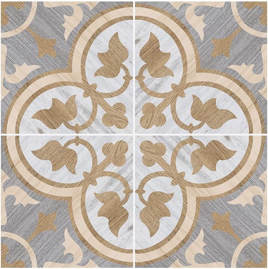 Anti-Slip Ground Stickers Oak Wood Home Decor Easy to Clean Self-Adhesive Floor Stickers Bathroom Kitchen (Color : A, Size : 30x30cmx4pcs) (A 30x30cmx4pcs)