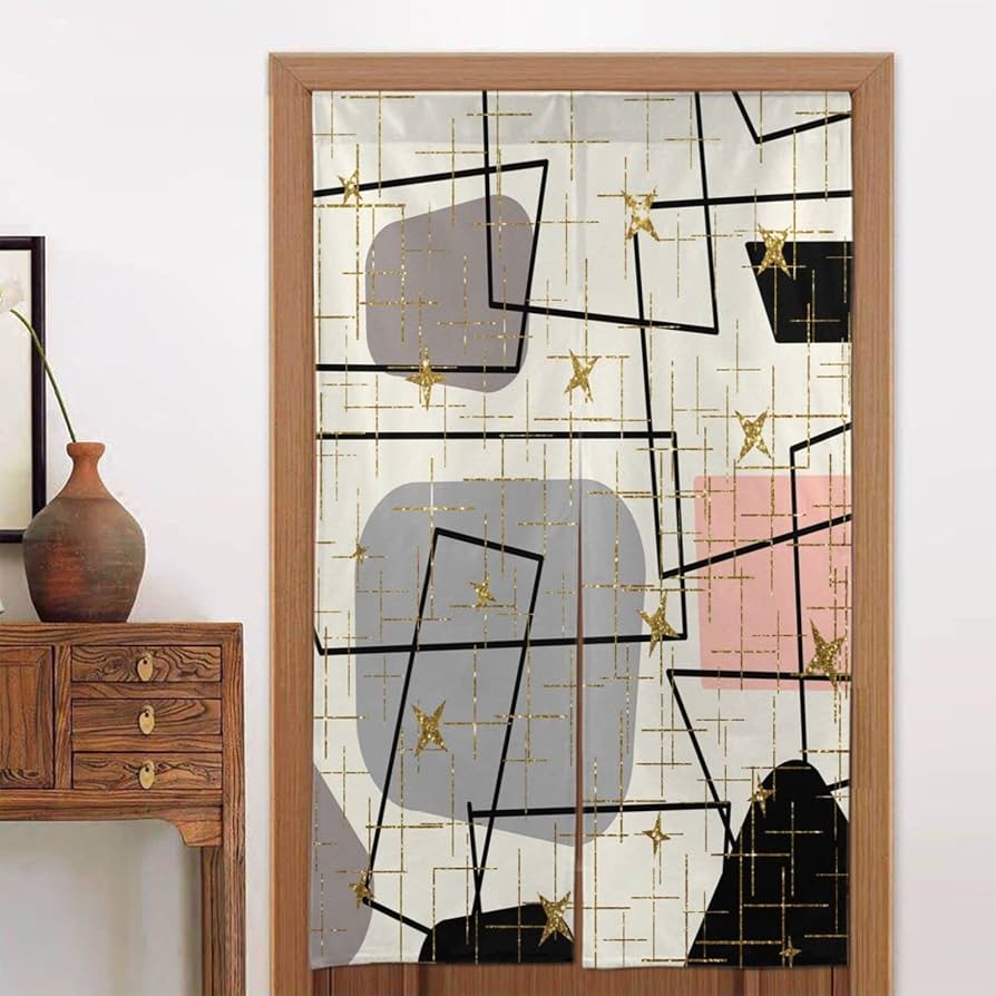 ポップ ミッドセンチュリー モダン レトロ のれん プラスチック