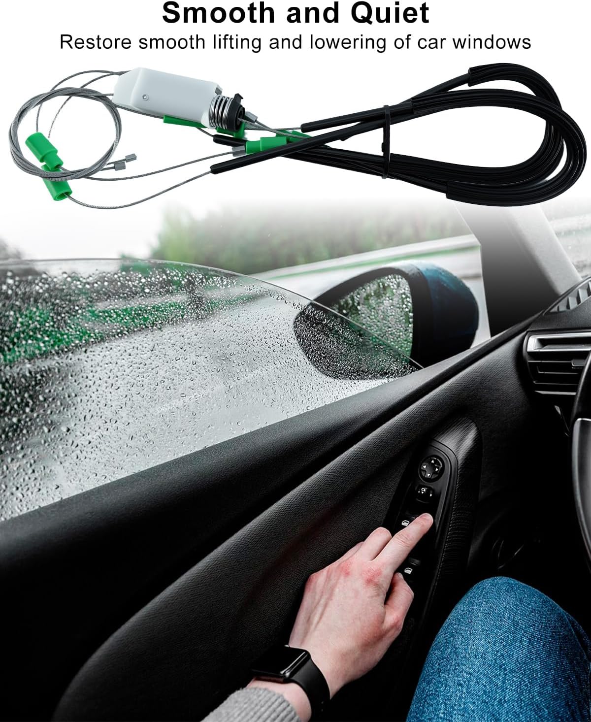 Window Regulator Repair Front Driver Fit for Chevrolet Corvette C6 2005 2006 2007 2008 2009 2010 2011 2012 2013, Fixes Sticking/Slow