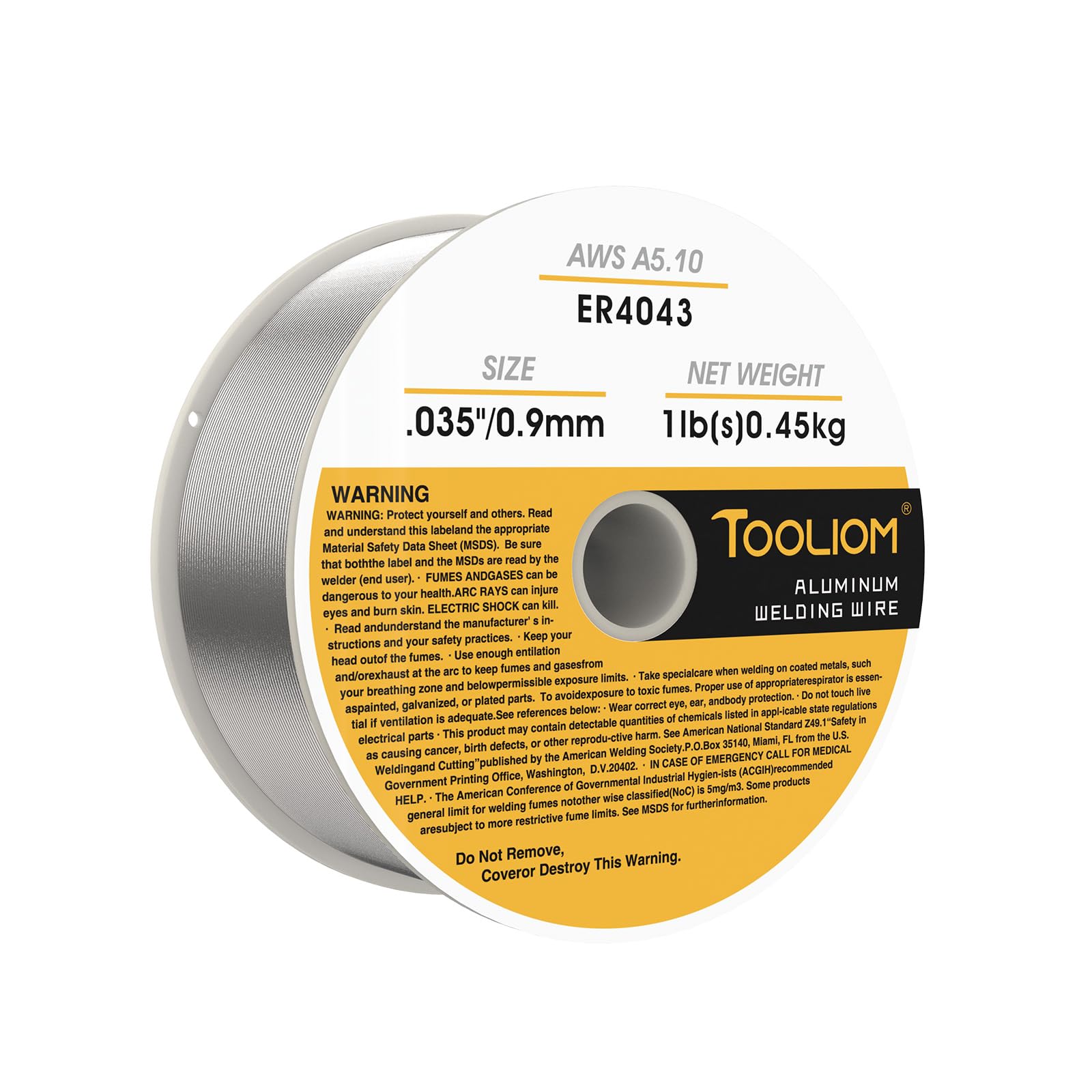 TOOLIOM ER4043 - .035" Welding Wire MIG Aluminum 0.9 mm Welding Wire - 1lb Spool