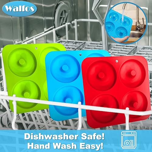 Vista 34 de Walfos Molde de silicona para donas – Juego de moldes de silicona para donas, antiadherentes, ¡simplemente sácalo! Resistente al calor, sin BPA y 4