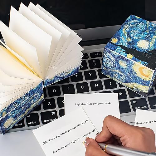 Miniatura 5 de Van G - Cubo de notas adhesivas de 365 hojas, bloc de notas grueso y desgarrable con impresiones artísticas coloridas, 2.75 x 2.75 x 2.75 pulgadas,