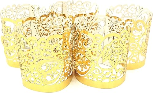 Miniatura 10 de Envolturas para velas, 50 unidades, portavelas de té, envolturas decorativas para velas sin llama en bodas, festivales, vacaciones, fiesta de Blanco