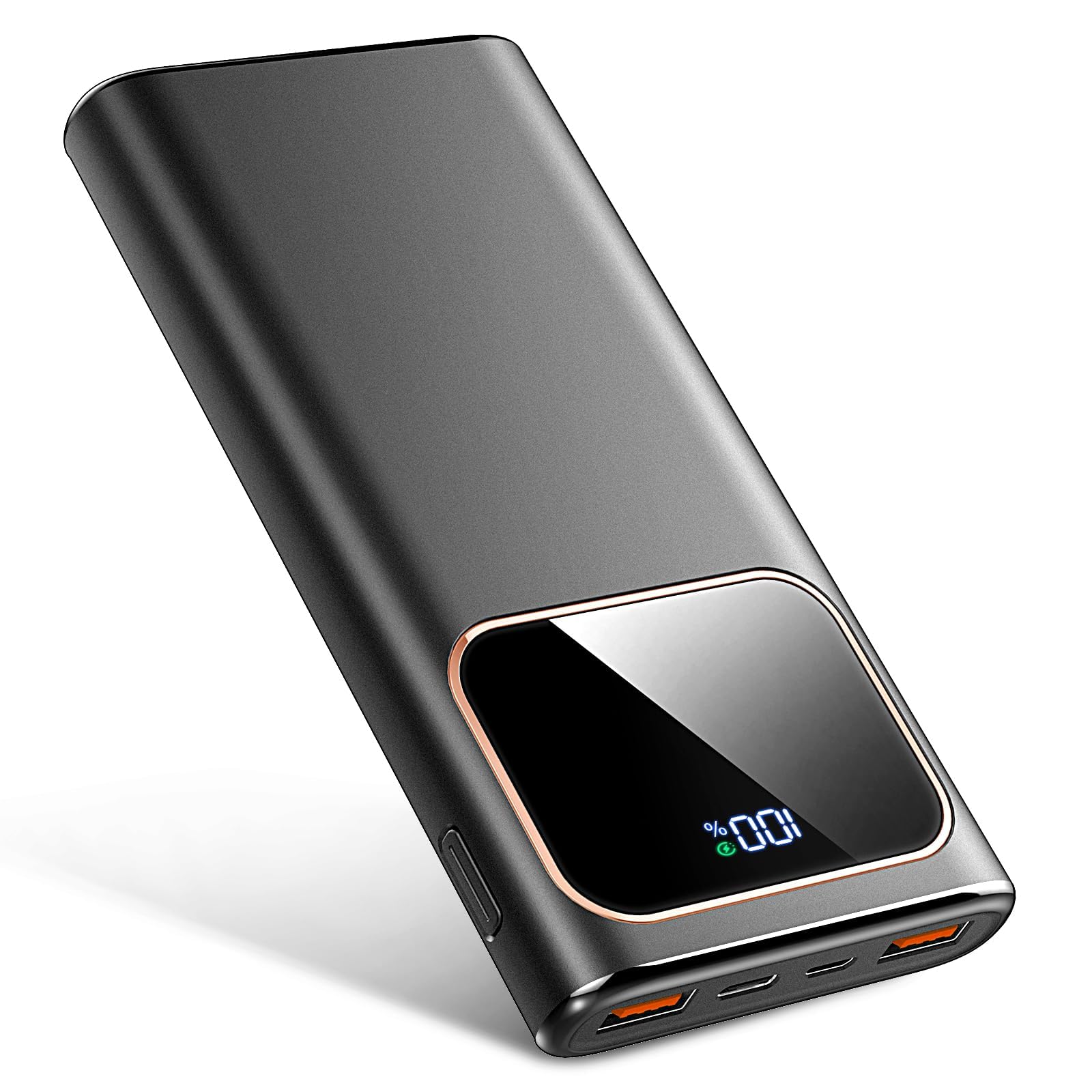 2026 Batterie Externe, 10000mAh 22.5W Power Bank, Batterie Portable USB C Input & Output PD3.0 QC4.0,Charge Rapide Powerbank à Affichage LED pour iPhone Samsung et Autres téléphone（Noir）