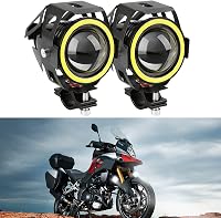 DREAMIZER Motoros Első Fényszóró Angyal Szem DRL Világítással - 12/24V Vízálló Ködlámpa R1200GS Kompatibilis ATV UTV Terepjárókhoz 9