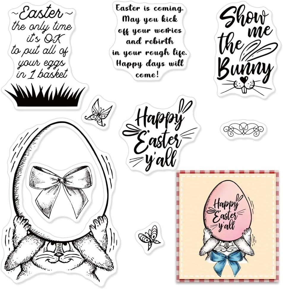 Easter Egg Clear Stamps for Card Making Decoration and