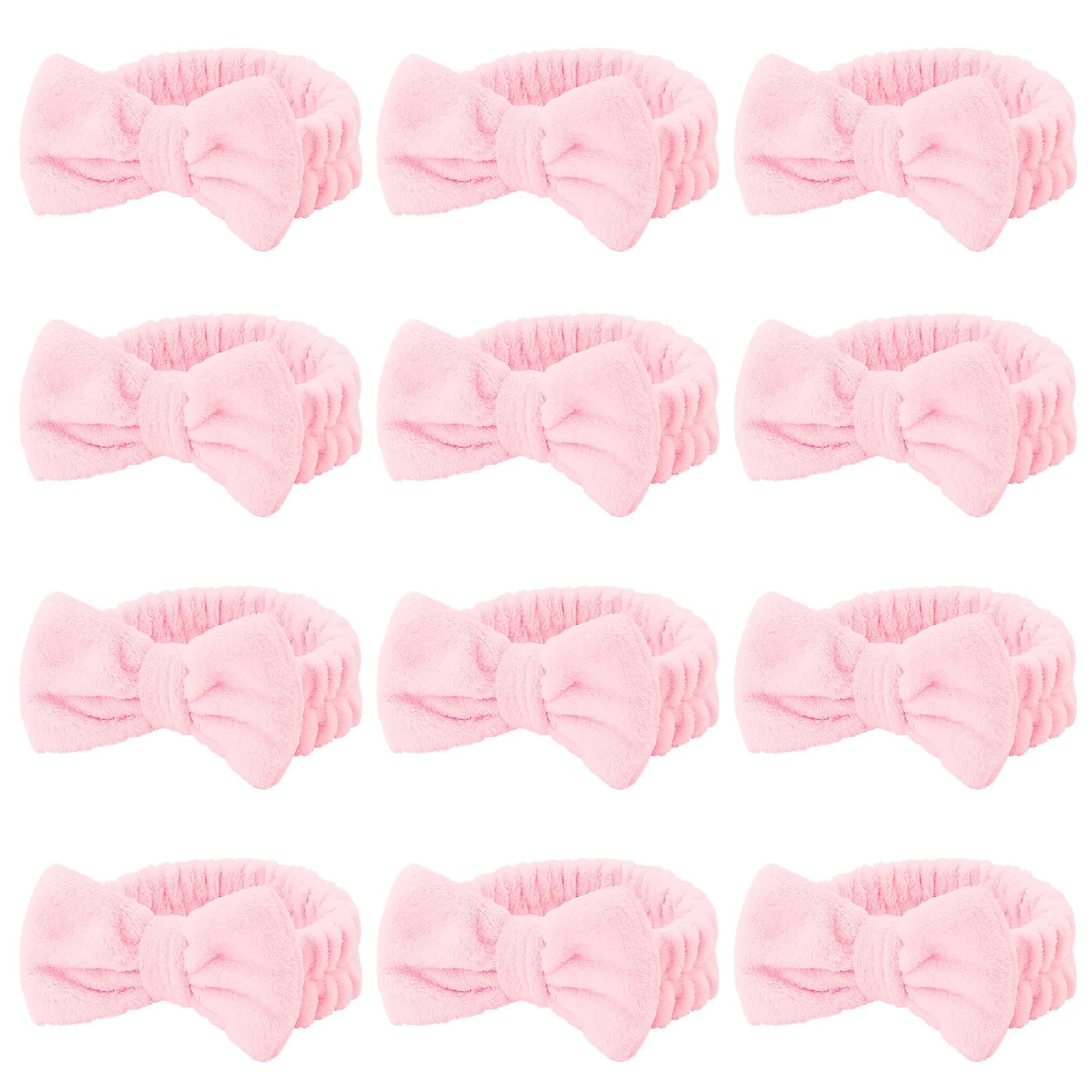 Casoty 12 fasce per capelli da spa, da donna, in morbido pile di corallo, per trucco, lavaggio viso, doccia, cura della pelle, yoga