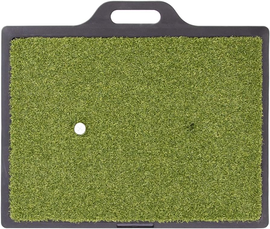 'HOW TRUE Golf Mat, Golf Training Mat with Heavy Rubber Base | 12.79''x16.73'' Golf Hitting Mat with Handle | Golf Practice Mats for Indoor and Outdoor'