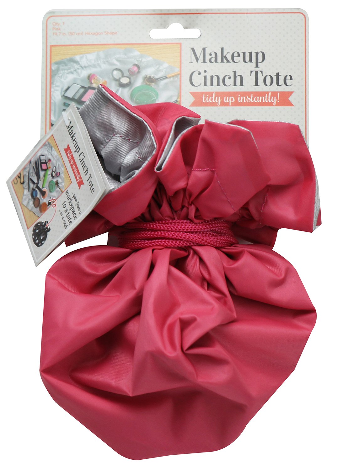 S & T Makeup Cinch Tote, Pink