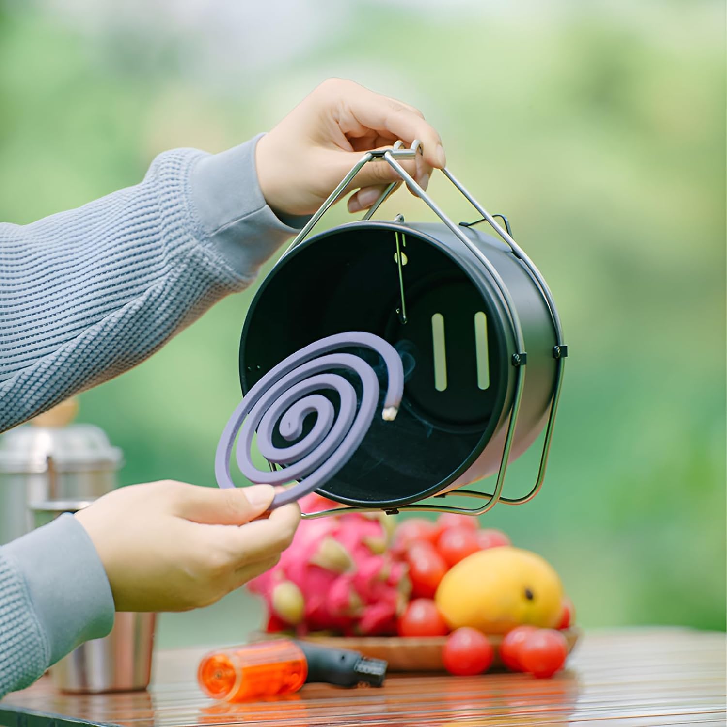 Yizibuur]【2025new】蚊取り線香入れ 豚形 鉄製 防蚊 吊り下げ 蚊取り