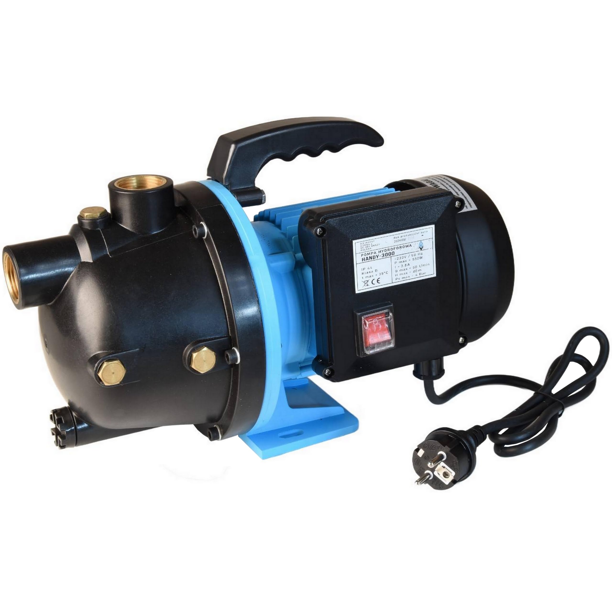 Pompa Wodna HANDY 3000 Ogrodowa Przenośna Hydroforowa 550 W, 3000 l/h do Wody Domu Nawadniania Ogrodu