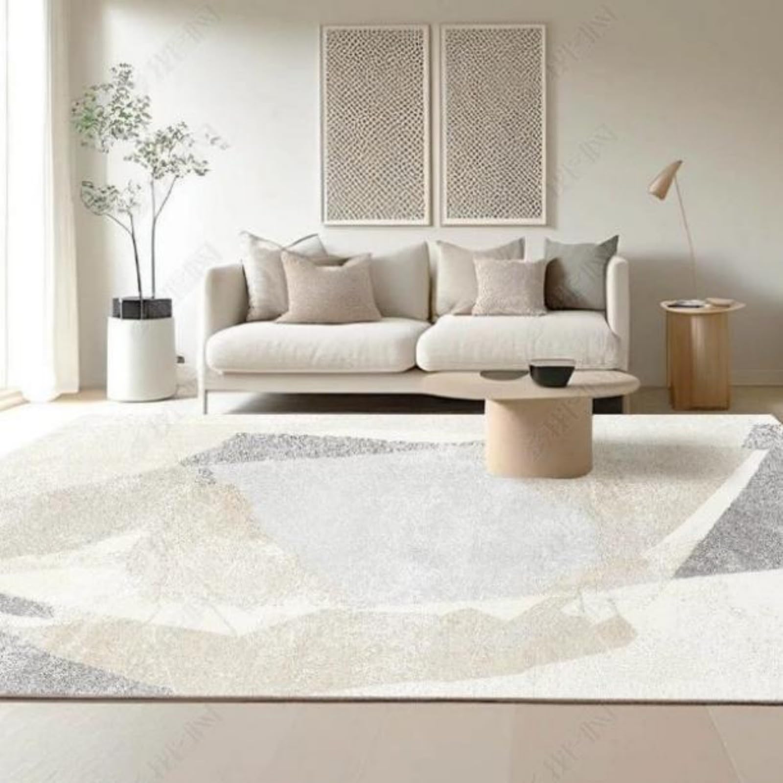 Tapis de décoration de luxe abstrait et minimaliste grand format pour intérieur raffiné