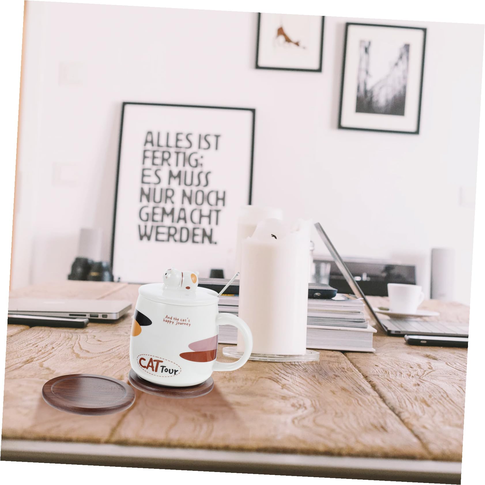 OUNONA 1 Satz Untersetzer Aus Holz Girly Arbeitsplatte Untersetzer Im Freien Dekorativ Groß Mit Für Runden Schutz Getränke Klein Cup -untersetzer Coffee Hölzern
