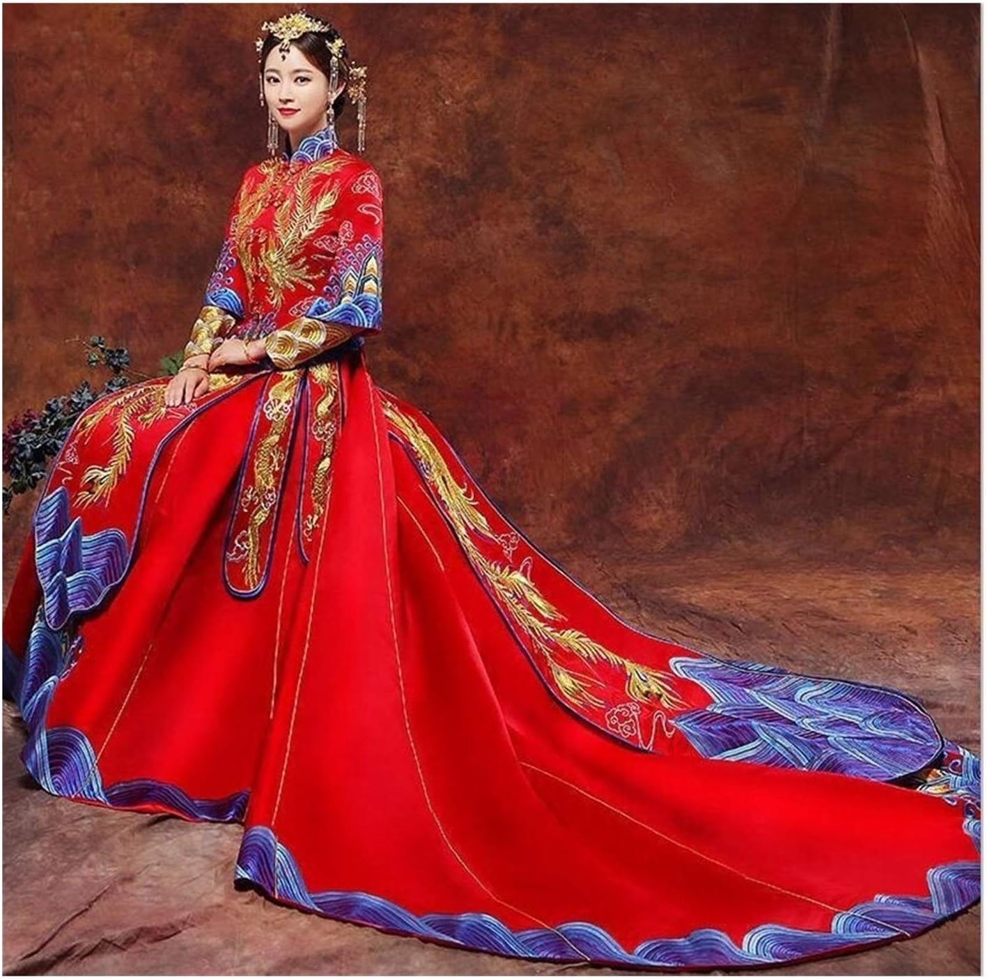 chinese blue dress size HanfuBlue Willow Elegance | Qing Style Hanfu