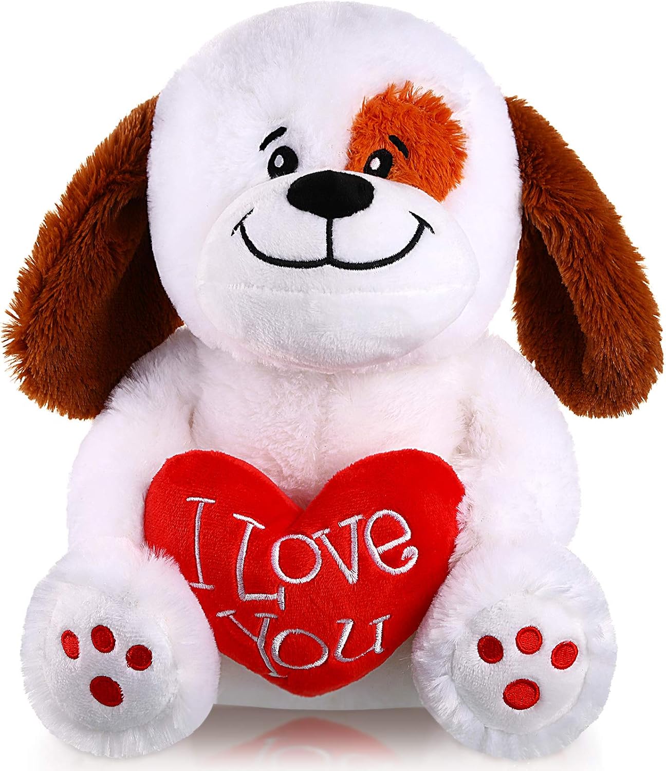 Plush Stuffed Animals 10 Inch Cute Plush Animals Holding Red Heart Soft Plush Toy for Valentine's Day, Wedding, Anniversary, Mother's Day, Birthday Present (Puppy Dog)