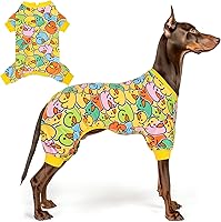 Vista 37 de Kyeese Pijama para perro, de flamenco, suave, abrigo, mameluco para perro, traje posquirúrgico, disfraz, ropa para gato, talla mediana