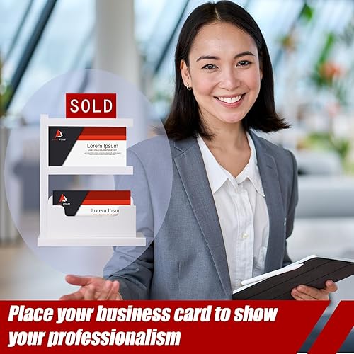 Miniatura 10 de Soporte para tarjetas de visita de bienes raíces, suministros de madera para agentes inmobiliarios, soporte para tarjetas de visita de granja,