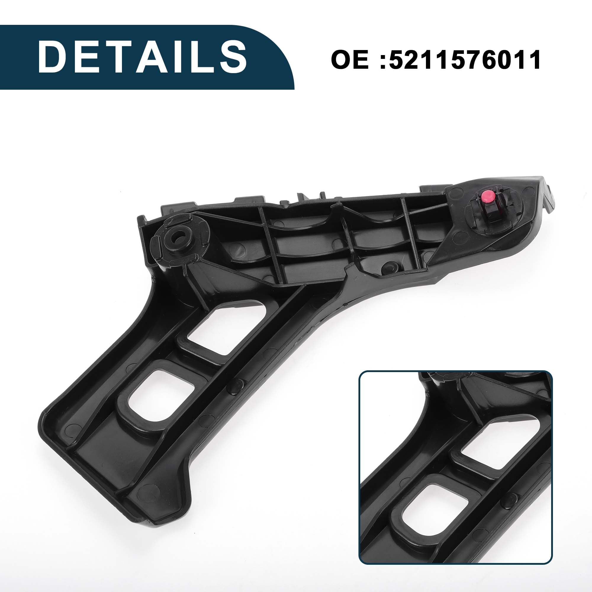 Soporte De Parachoques Delantero Para Lexus Ct200H 11-17 1 Pc | ABS, Negro, Numero Oe: 5211576011, Lado Derecho, Duradero, Facil Instalacion