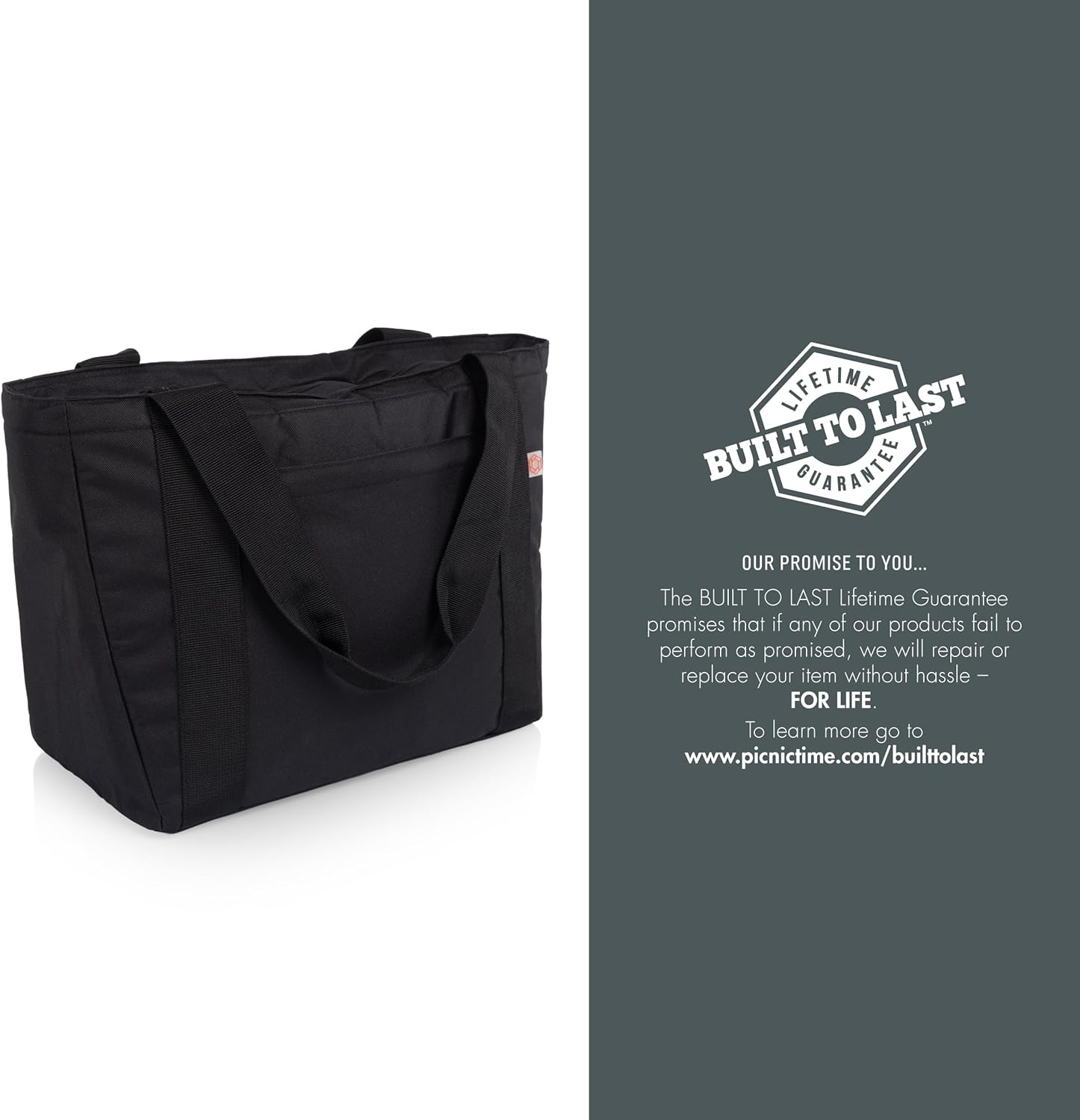 PICNIC TIME Topanga Cooler 2.0 Tote Bag, Versatile Insulated Cooler Bag with 24-Can Capacity, Soft Insulated Tote with Water-Resistant Interior Liner, Long Straps, and Exterior Pocket, (Black) - Image 7