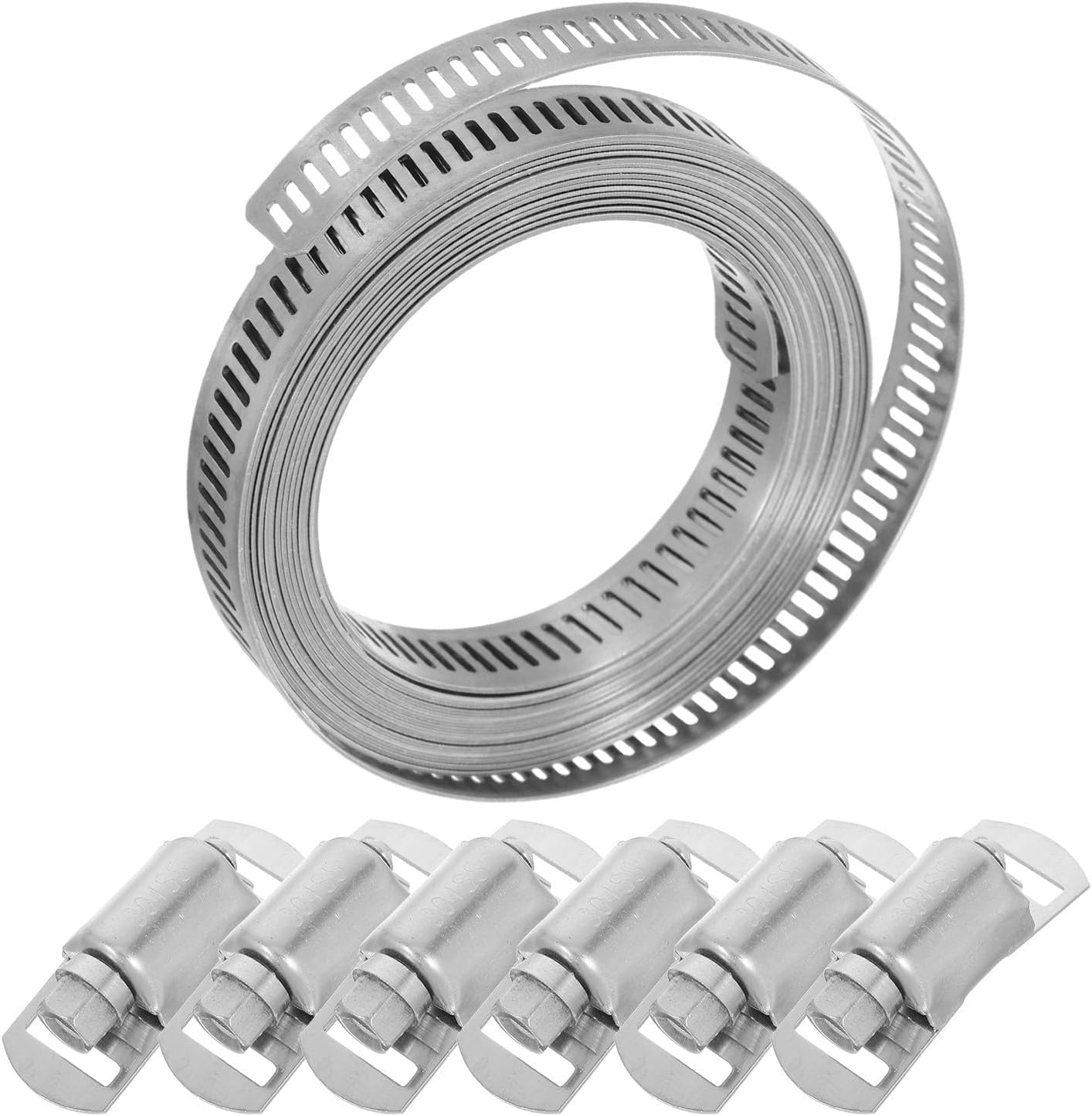 Heavy Duty Adjustable Stainless Steel Hose Clamp with Screw Knob Fastening Split Style Pipe Clip for Automotive Industrial and Garden Applications Reliable Leak-resistant Band