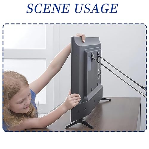 Miniatura 6 de Paquete de 2 correas de seguridad para TV, HhdvdyWgd TV anti rollo y rebobinado para protección de bebés, pantallas planas seguras, tocador,