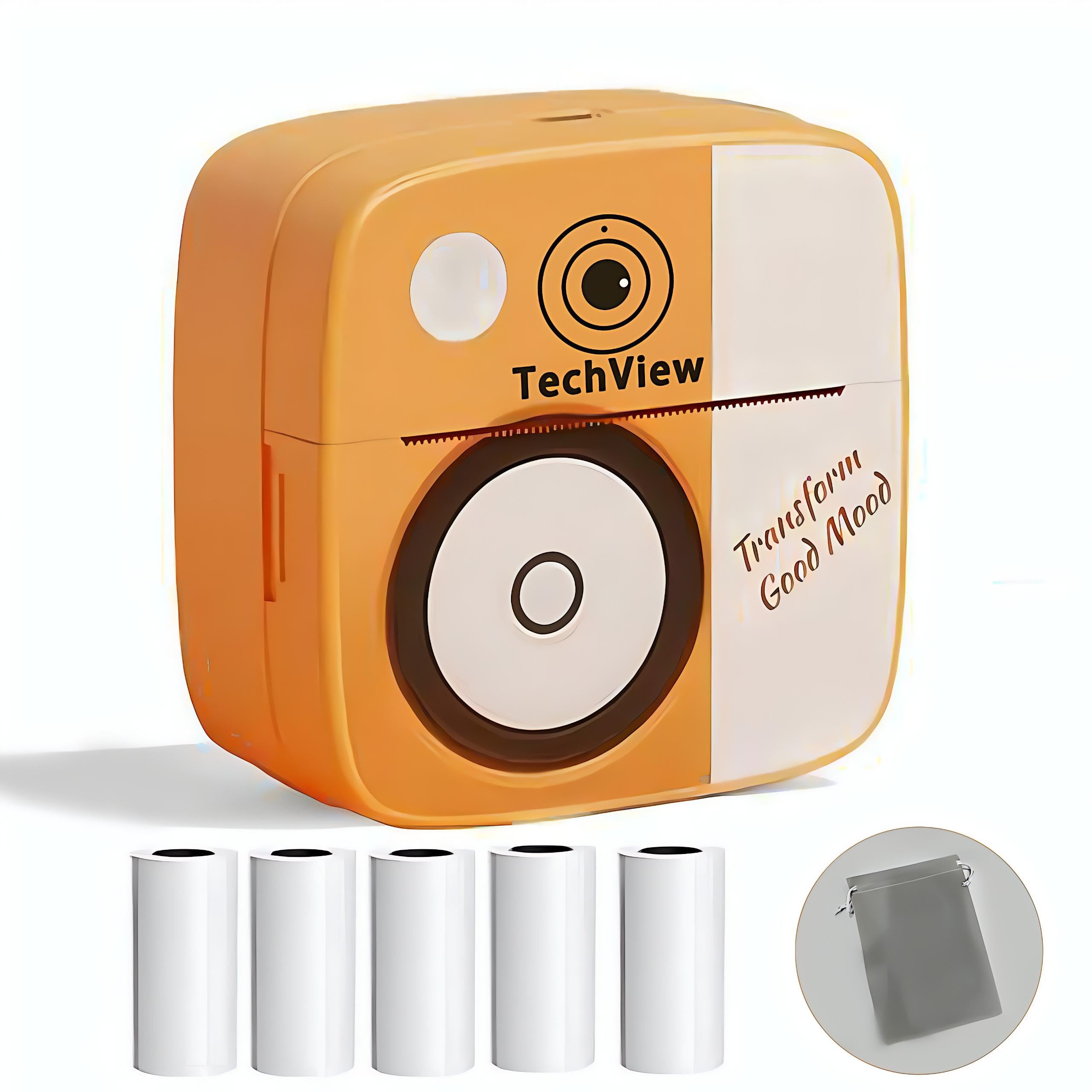 Mini Bluetooth Sticker Printer - Inkless Thermal Printer with 5 Rolls, Carry Pouch | for Notes, Labels, Photos | Student, Office, Home & Travel Use-image-8