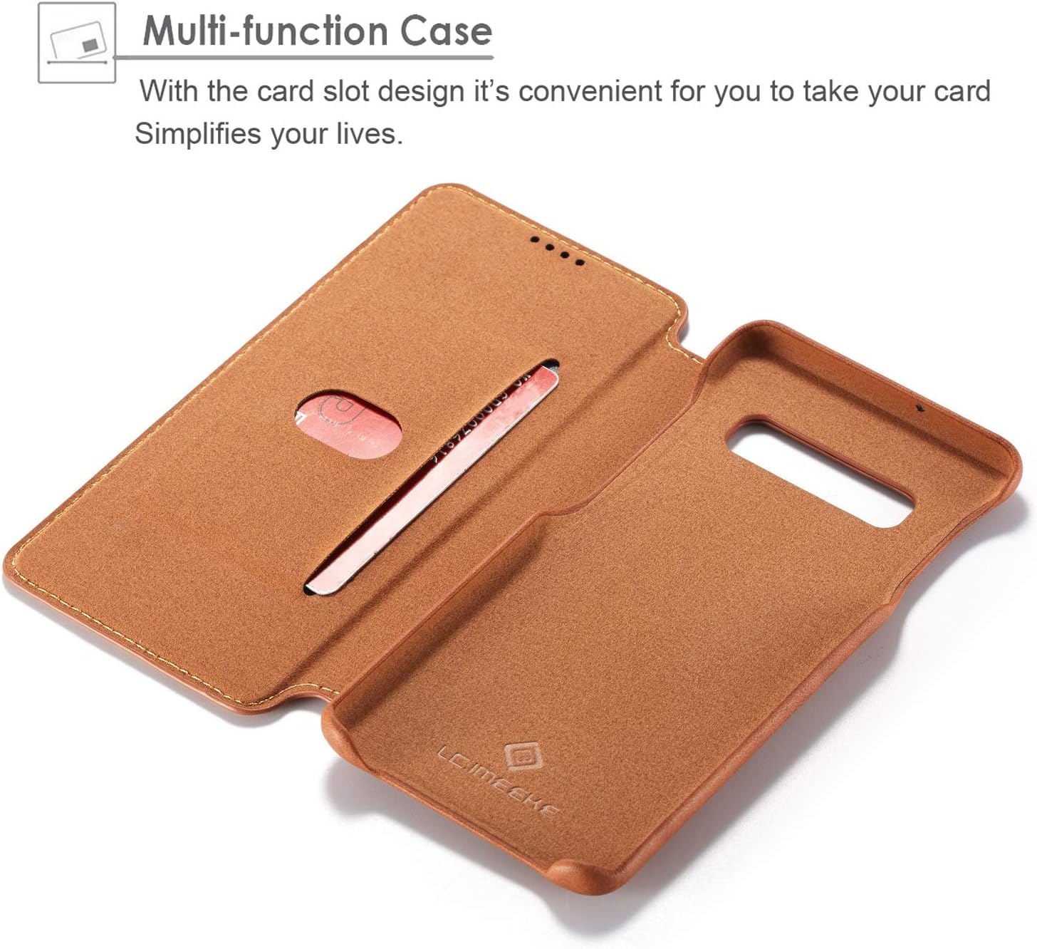 QLTYPRI Samsung Galaxy S10e Case Vintage Slim PU Leather Case with Credit Card Holder Kickstand Feature Classic Design Shockproof Protective Durable Wallet Case for Samsung Galaxy S10e - Brown