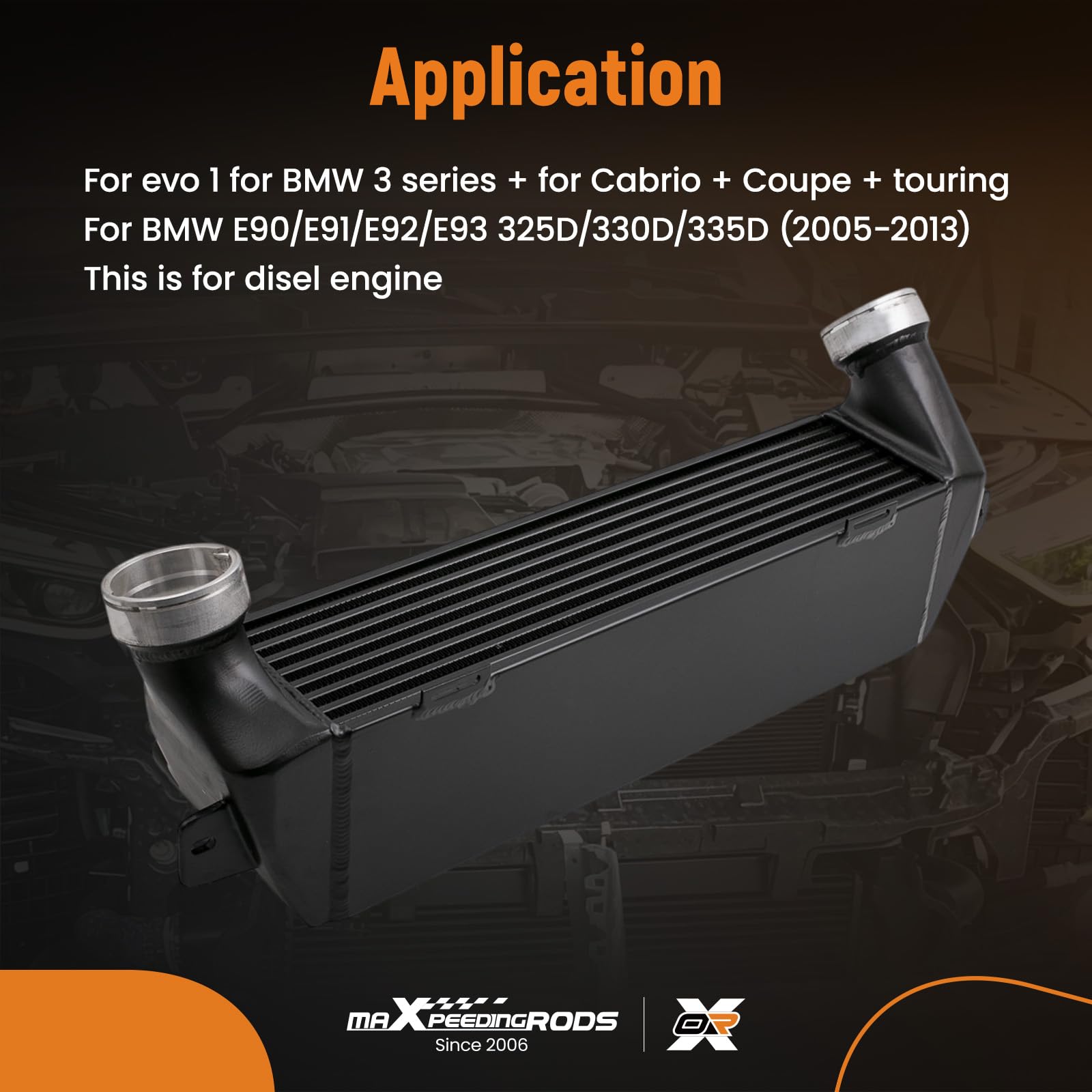 maXpeedingrods Refroidisseur Intermédiaire ; Intercooler pour Série 3 E90 E93 E92 E91 330d 335d | E90 E93 E92 E91 330d 335d Intercooler