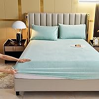 Vista 21 de Sábana bajera de terciopelo tamaño individual, sábana de cama de felpa de vellón gris, funda protectora de colchón con bolsillo profundo de 15