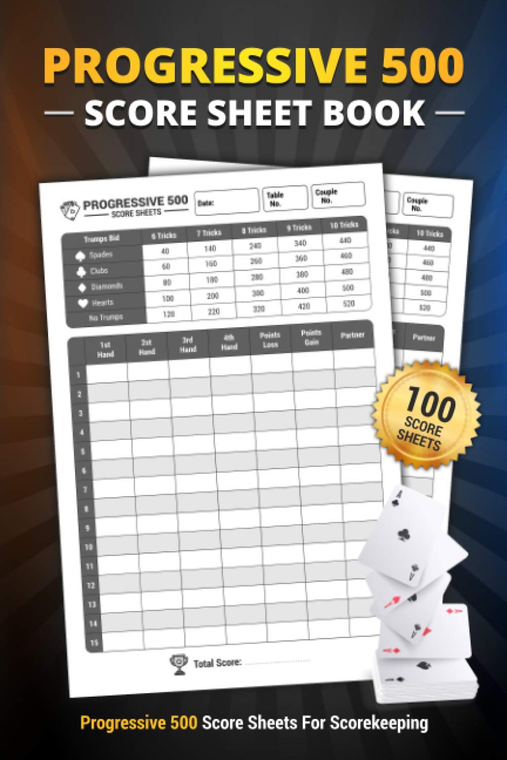 Progressive 500 Score Sheet Book: 100 Large Score Sheet Pages For ...
