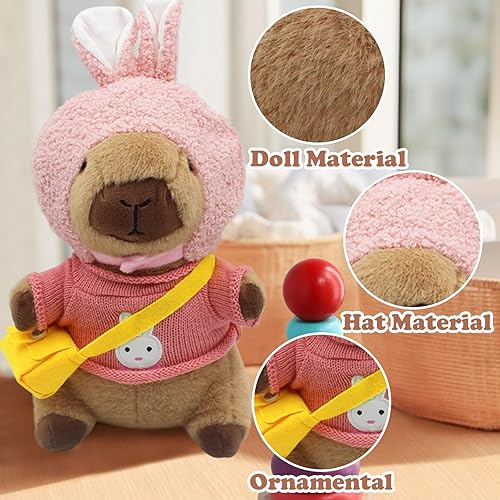 Miniatura 12 de Capybara - Peluche con 10 piezas de ropa y accesorios, juguetes de peluche Capybara con trajes, incluyendo 10 juegos de ropa y accesorios, adecuado
