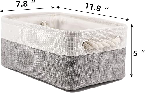 Miniatura 7 de Bidtakay Juego de cestas de almacenamiento de tela, 2 cestas grandes de 16 x 11.8 x 11.8 pulgadas + 6 cestas pequeñas de 11.8 x 7.8 x 5 pulgadas