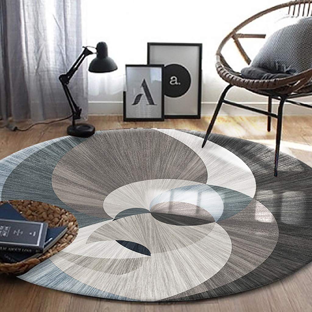 Tapis rond chambre moderne Wen lavable pour un réveil en douceur