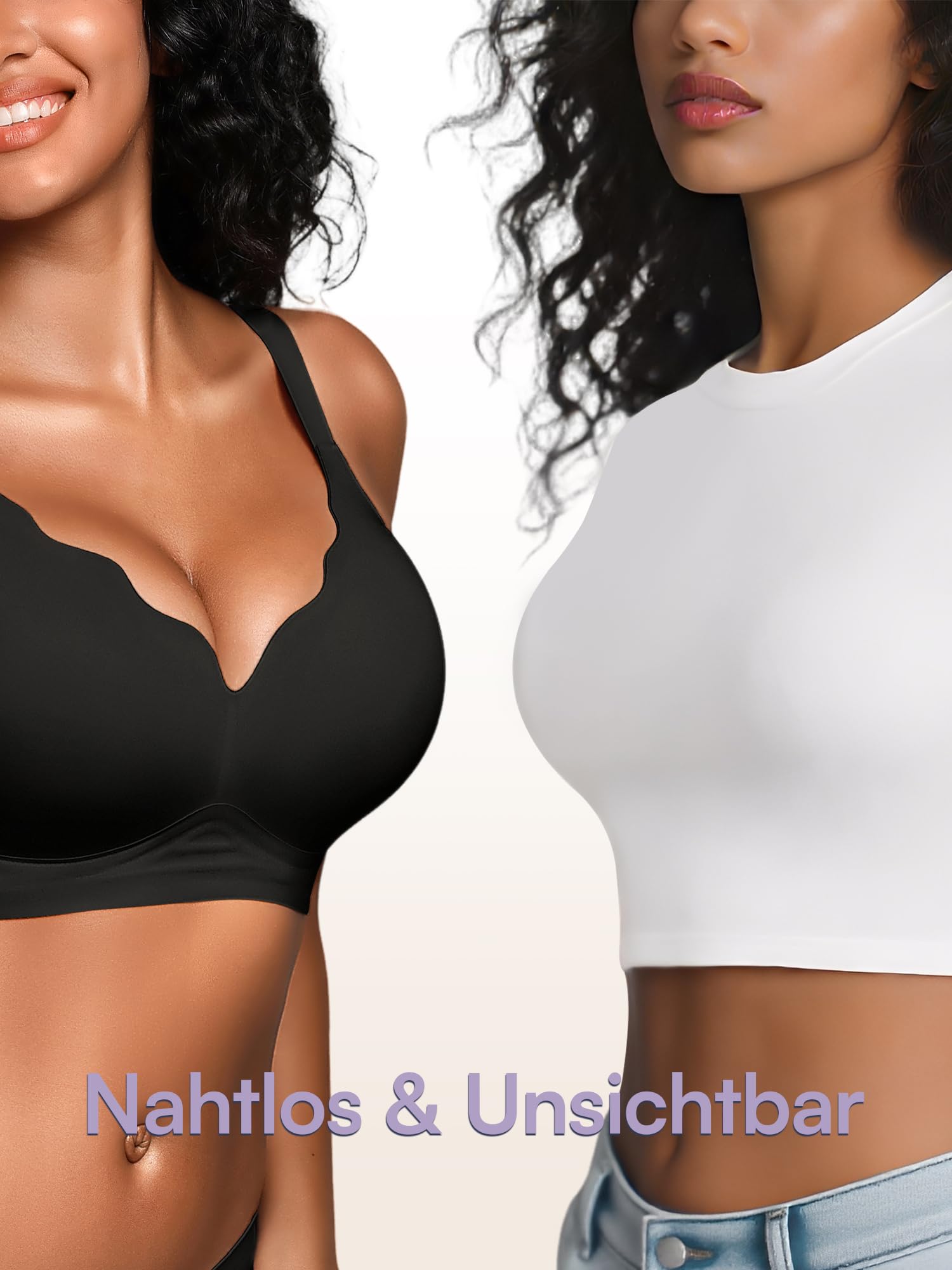 BH für Damen ohne Bügel mit Weicher Unterstützung, Bequeme Nahtlose Bralettes Gepolstert, Bügelloses Bustier Komfort BHS