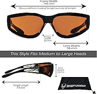 Vista 14 de Bikershades Motorcycle Sunglasses Foam Padded with Flame design for Men for women - Free Microfiber Cleaning Case Dragster