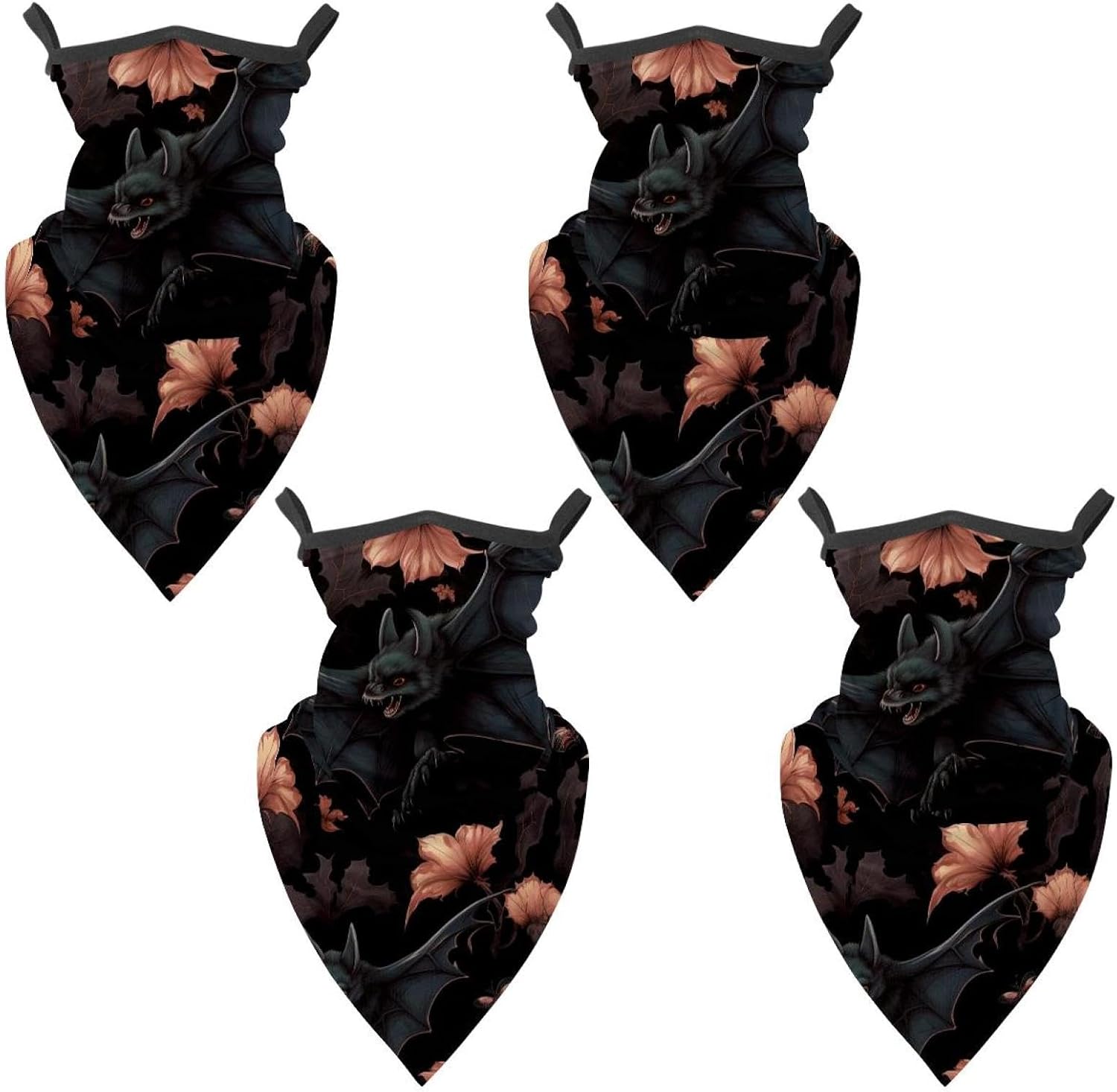 4 Pack Bat Fishing Neck Gaiter - UV Face Mask Sun Protection for Men & Women