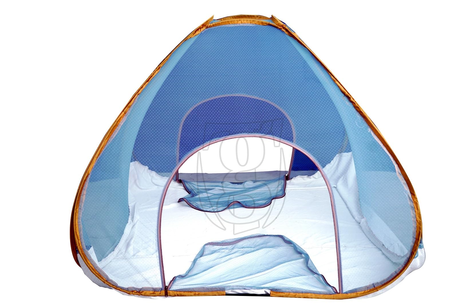 Gems Traders King Size Mosquito Net Premium (Stripes White Light Blue) |