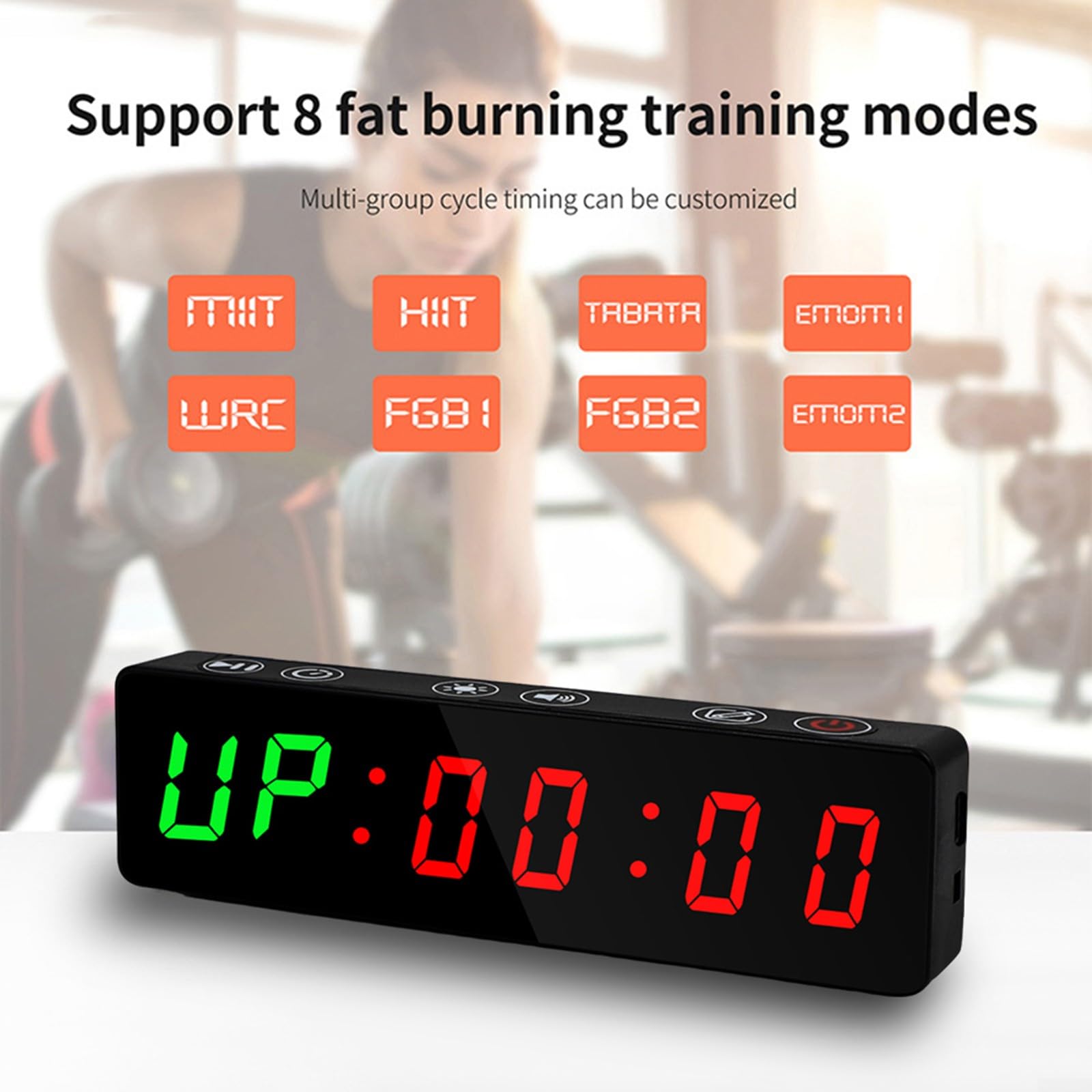 DAZZLEEX Timer da palestra, timer magnetico per sport, palestra, fitness, display anti vertigini, per palestra, yoga, pesi e sport all'aria aperta (verde rosso)