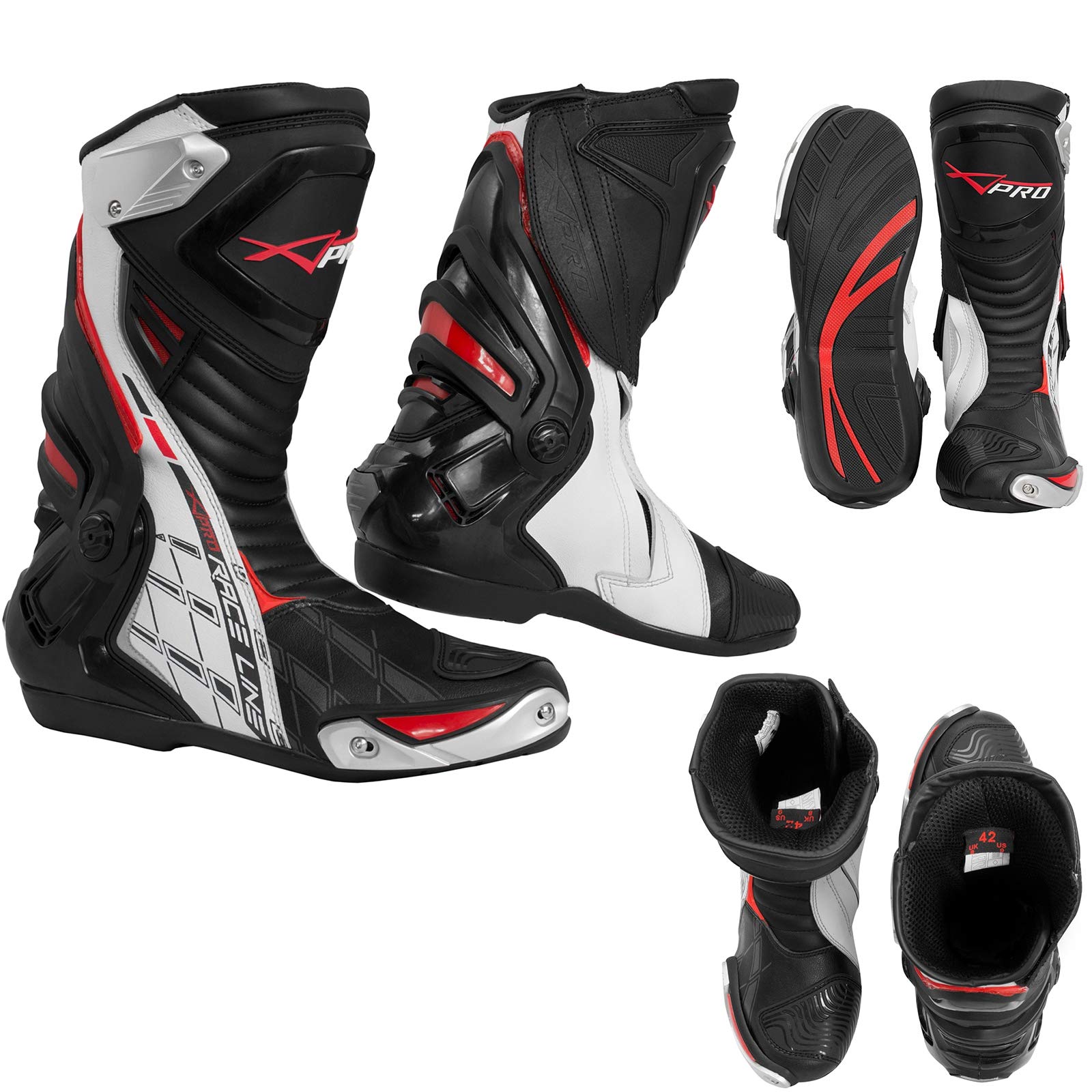 Buty CE Motocyklowe Quad Motocross Touring Sport Techniczne (46 EU, Biały)