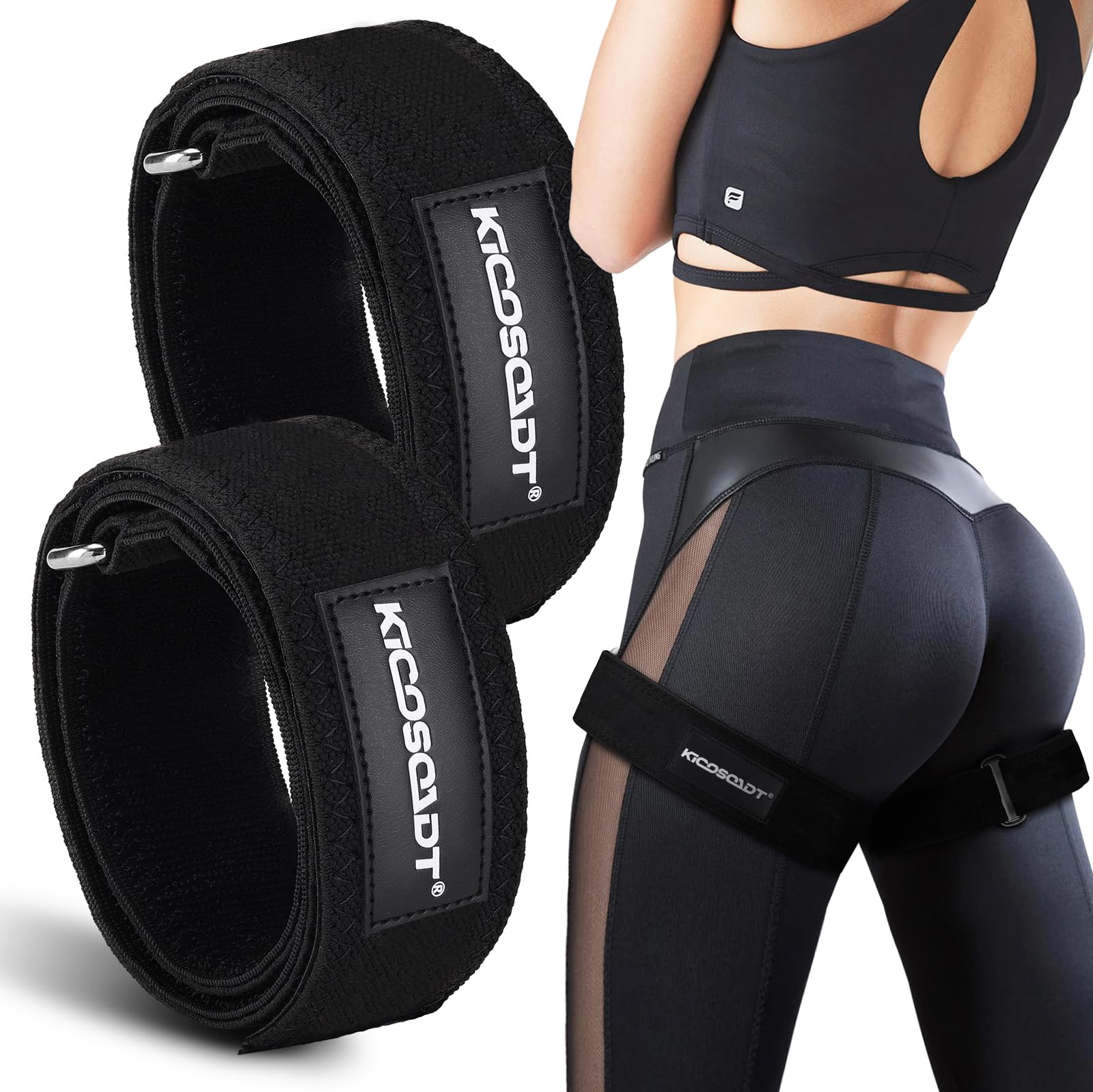 Booty Bands for Women, Glute Bands &amp; BFR Bands for Legs, Adjustable Blood Flow Restriction Bands for Squats, Hip Thrusts, Glute Workouts &amp; Lower Body Training,with Carry Bag